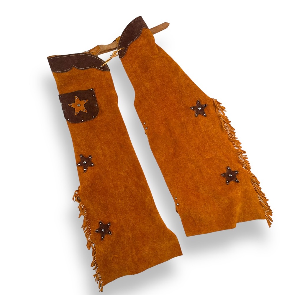 Vintage Leather Suede fringed chaps halloween costume